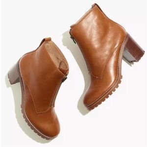 Madewell The Alyce Zip-Front Lugsole Boot in Dried Maple